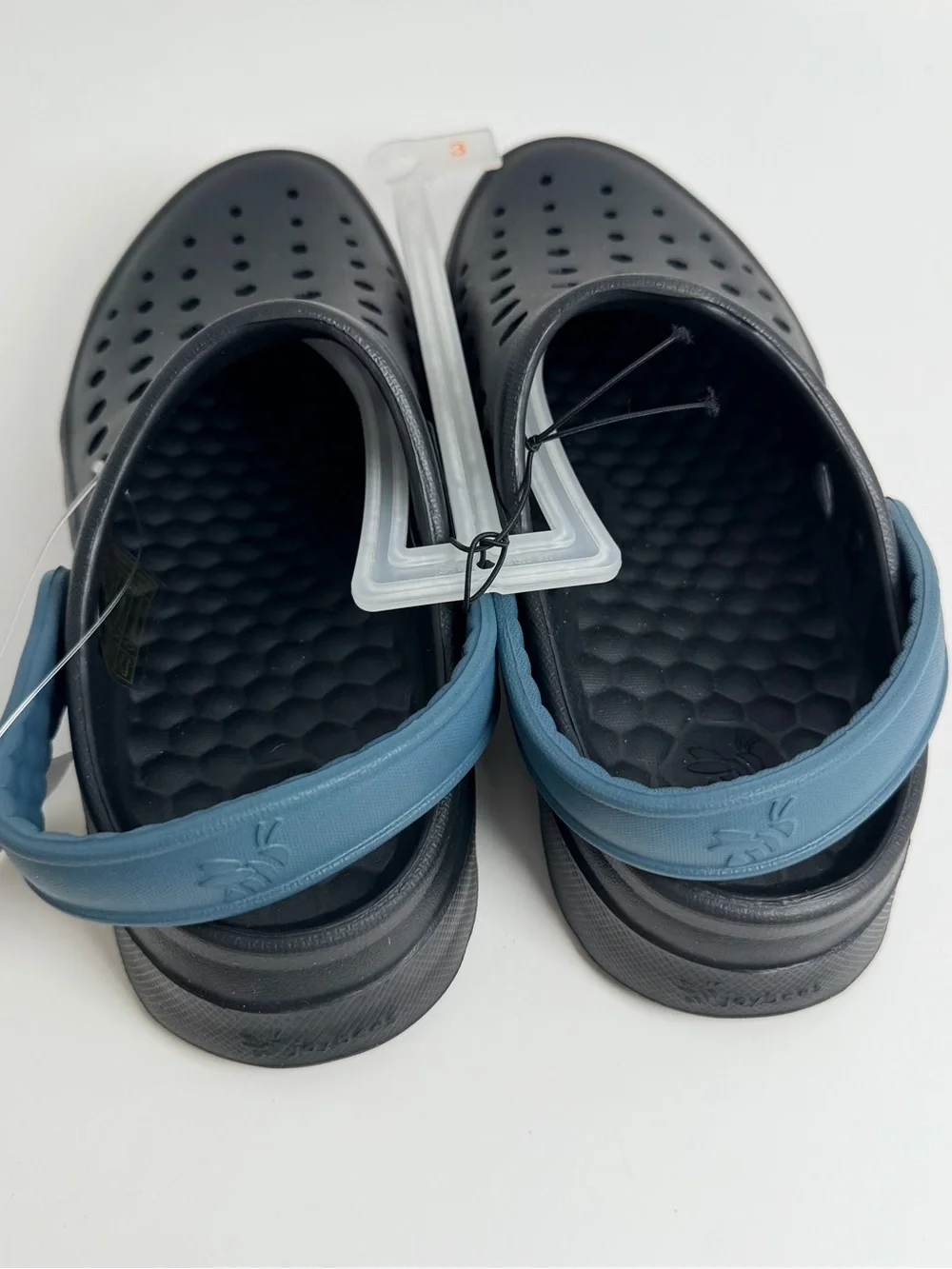 Kids Navy Slip-On Ventilated Clog Sandals with Heel Strap